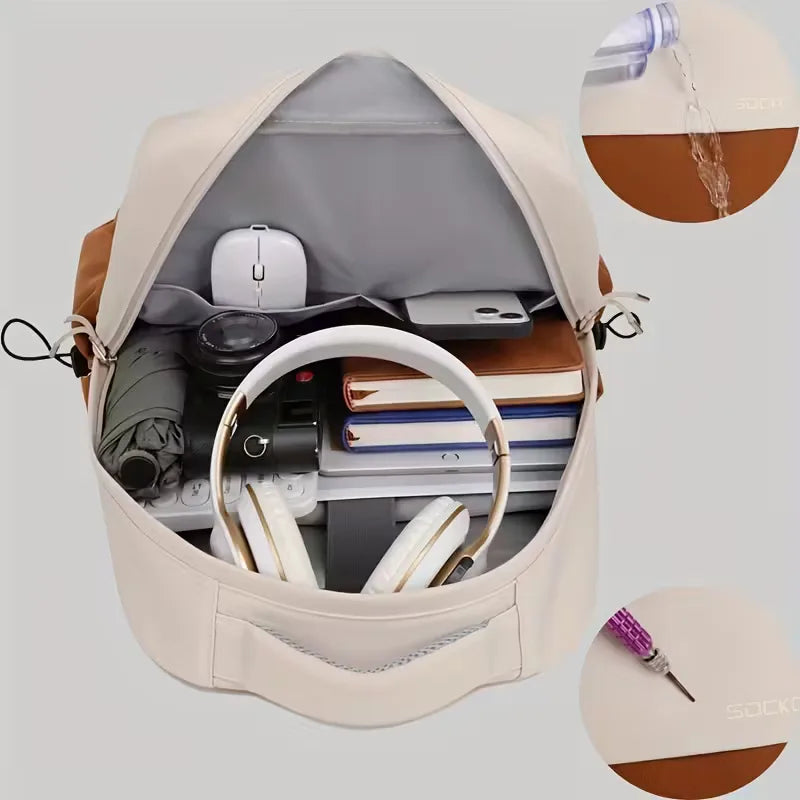 Unisex Oxford Fabric Backpack – Structured Padded-Strap Design
