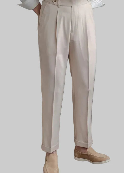 Men's High-Waisted Pants – Retro Straight Leg