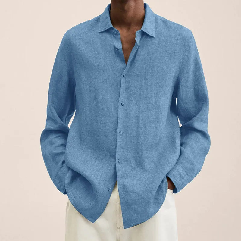 Men's Linen Shirt – Relaxed Roll-Tab Sleeve