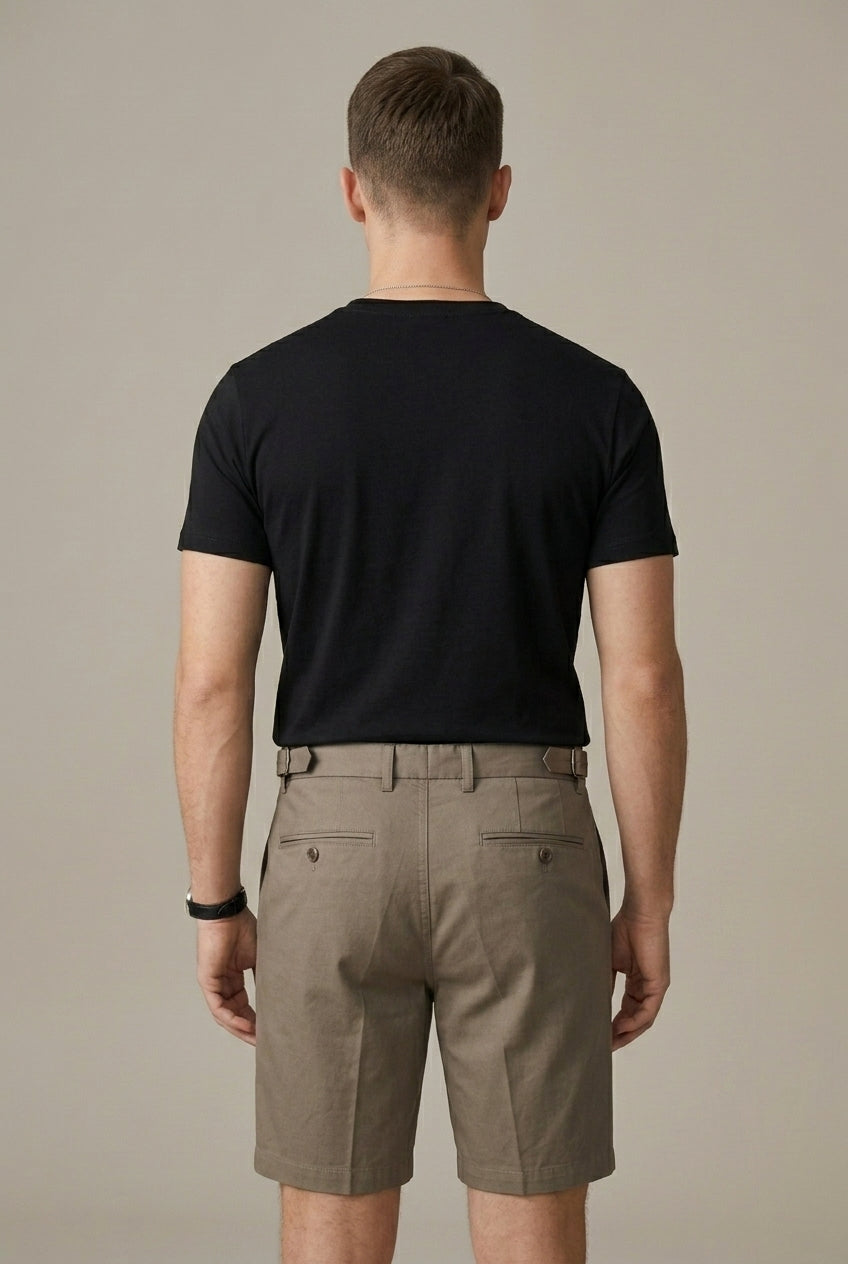 Men's Chino Shorts – Belted Pleat-Front Waist