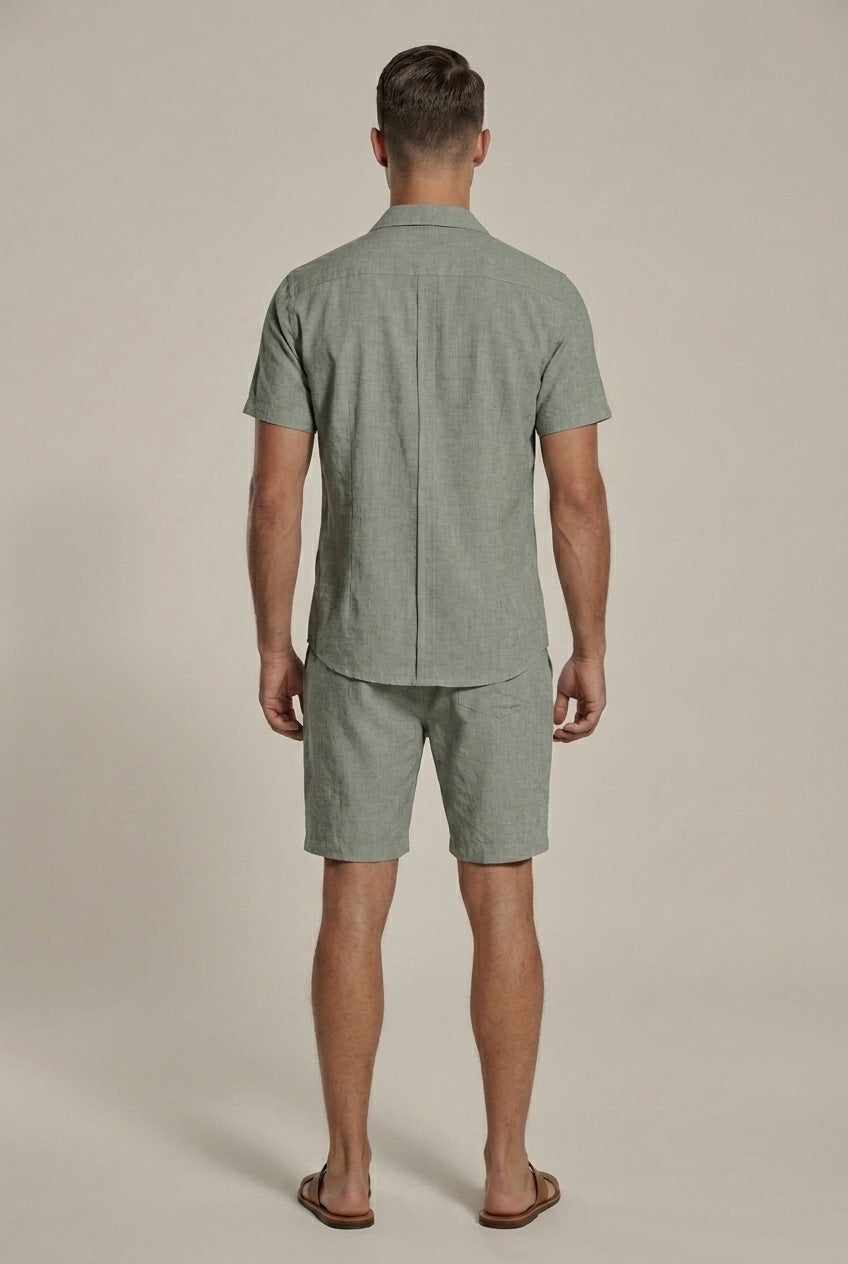Men's Linen Shirt and Shorts Set – Relaxed Two-Piece