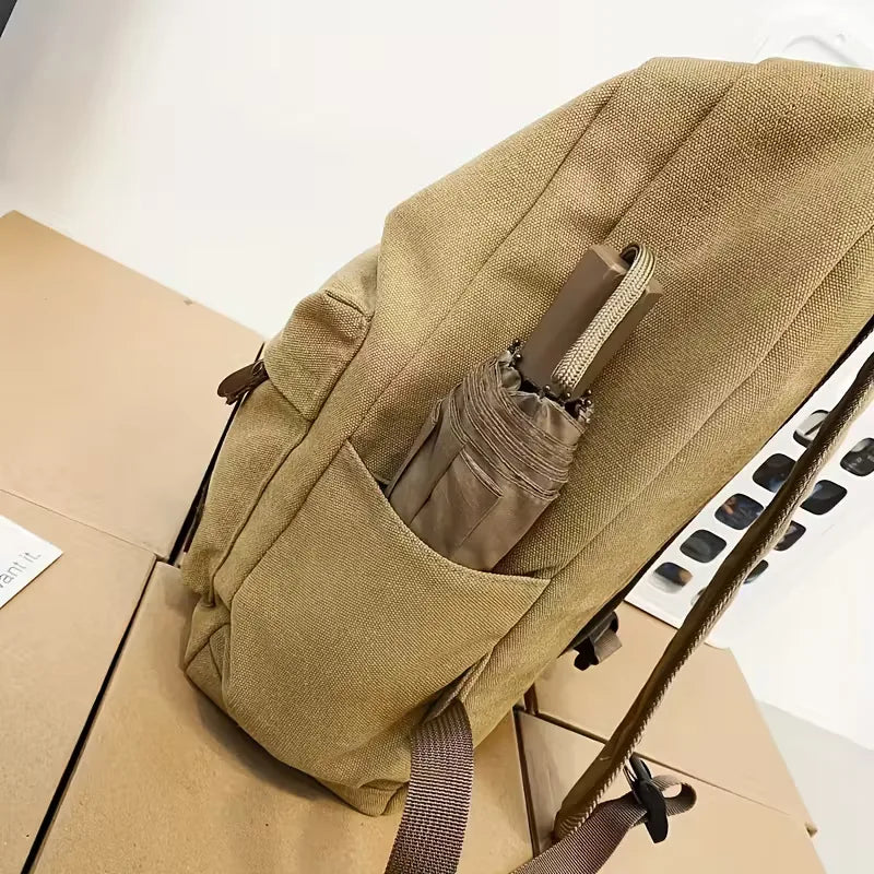 Men's Canvas Backpack – Structured Front Pocket