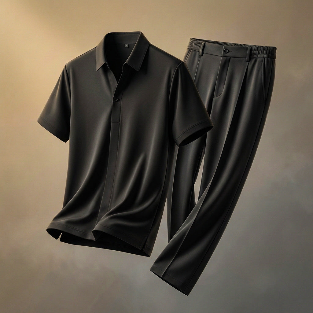 Men's Shirt and Pants Set – Relaxed Silky Two-Piece