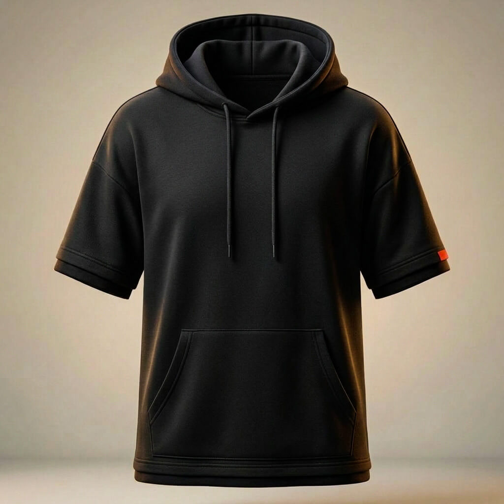 Men's Hooded T-Shirt – Short-Sleeve Kangaroo Pocket