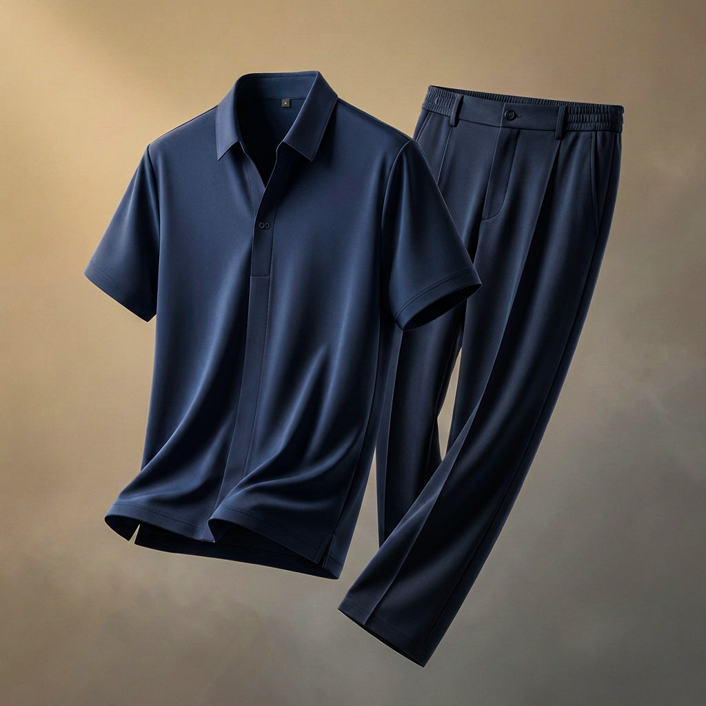 Men's Shirt and Pants Set – Relaxed Silky Two-Piece