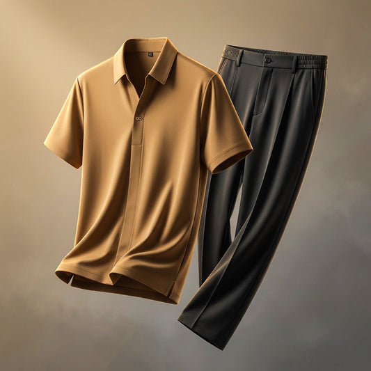 Men's Shirt and Pants Set – Relaxed Silky Two-Piece