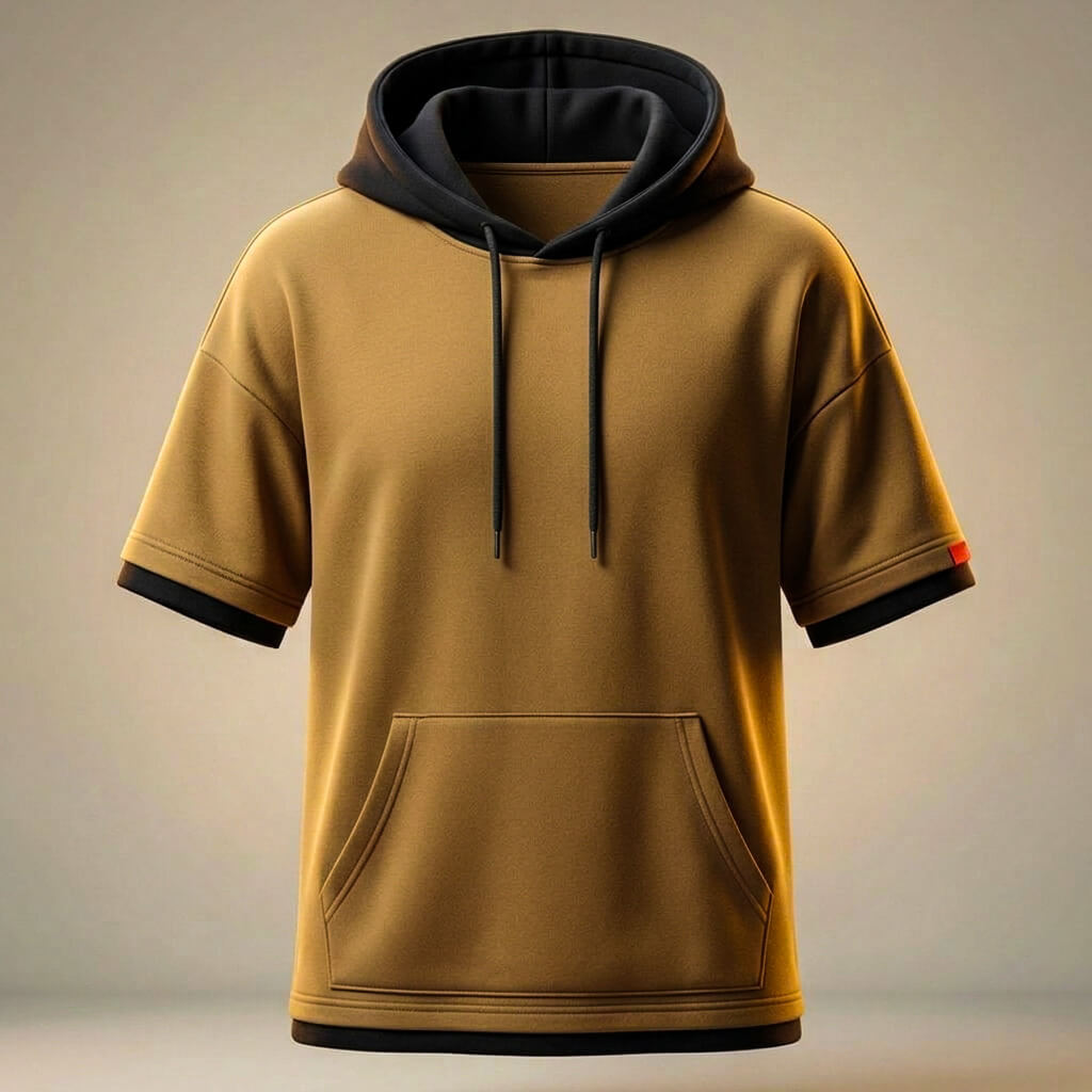 Men's Hooded T-Shirt – Short-Sleeve Kangaroo Pocket