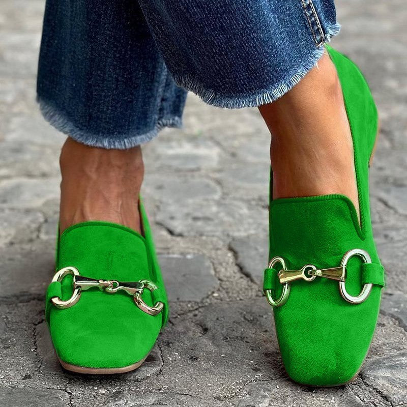 Women's Horsebit Loafer – Flat Slip-On Rounded Toe