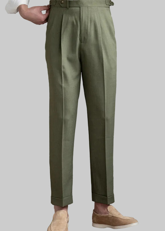 Men's High-Waisted Pants – Retro Straight Leg