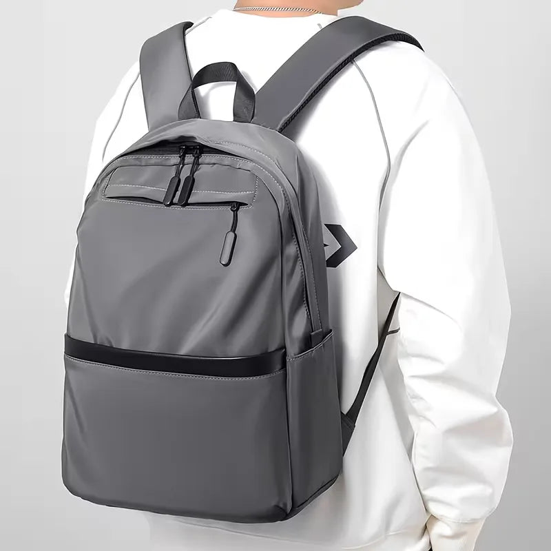 Men's Oxford-Weave Backpack – Multi-Compartment Structured Build