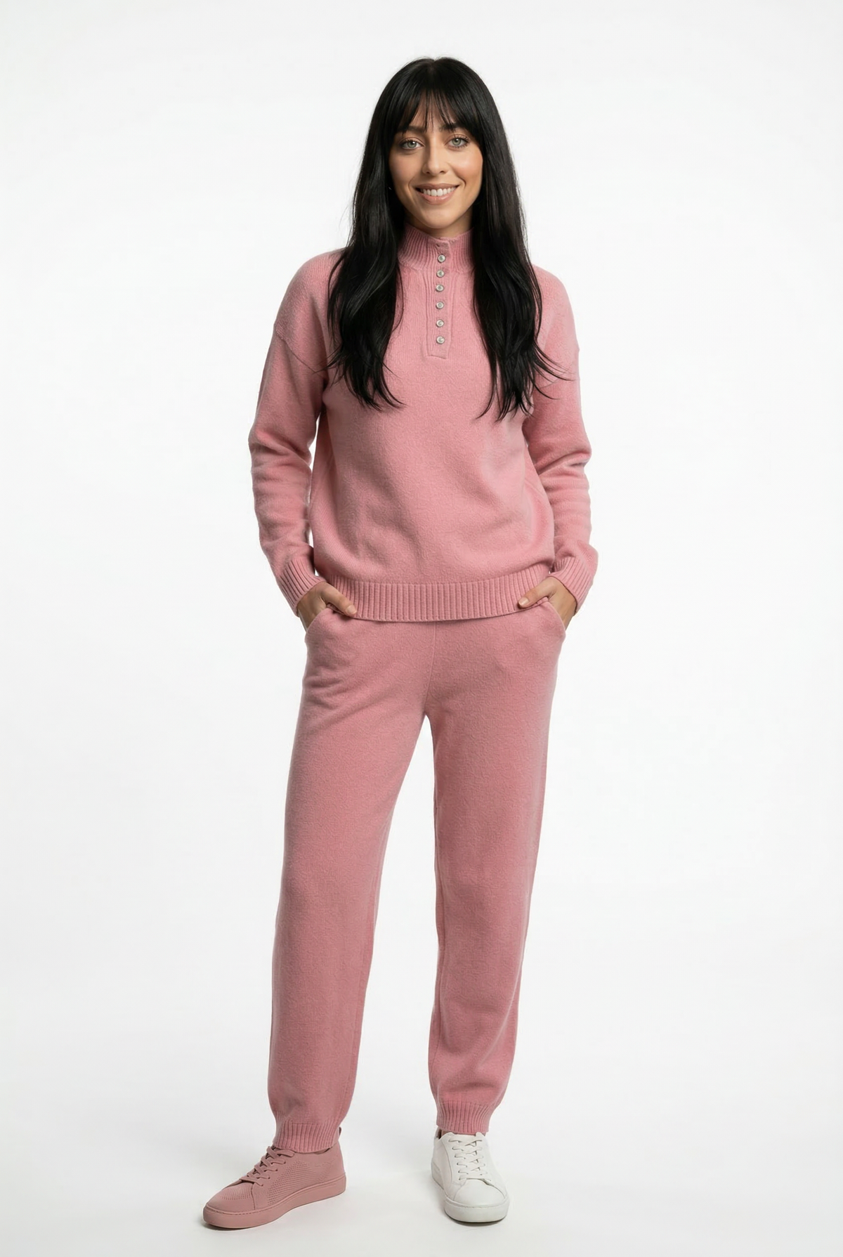 Women's Cashmere Knit Lounge Set – Pullover and Wide-Leg Pants
