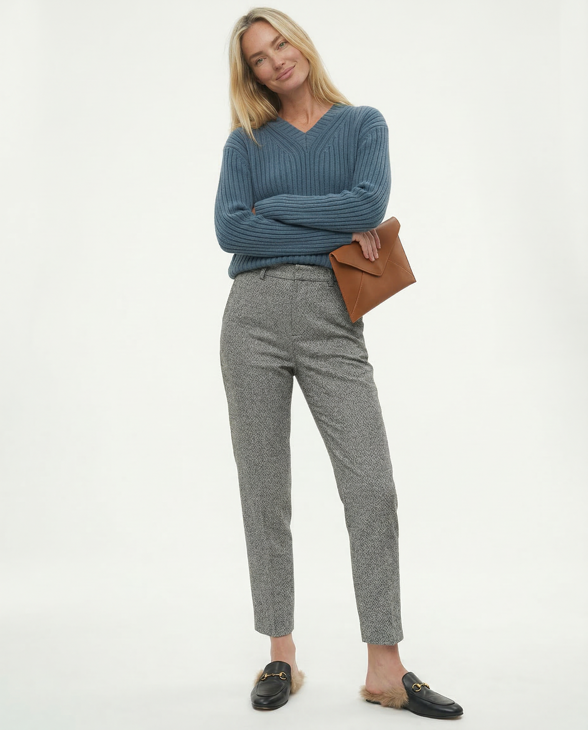 Women's Wool-Blend Pants – High-Waist Straight Leg