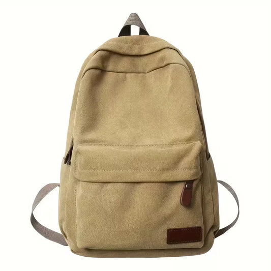 Men's Canvas Backpack – Zip Front Pocket