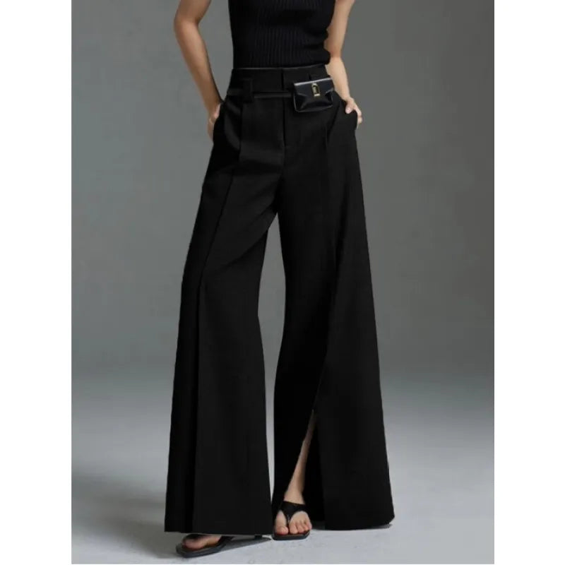 Women's Flared Pants – Split Hem Fluid Fit