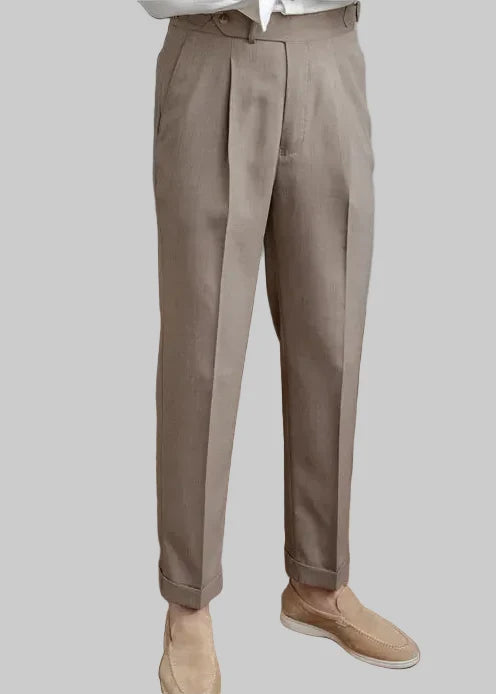 Men's High-Waisted Pants – Retro Straight Leg