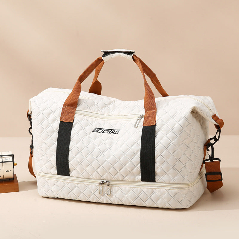 Unisex Quilted Oxford Duffel Bag – Shoe Compartment