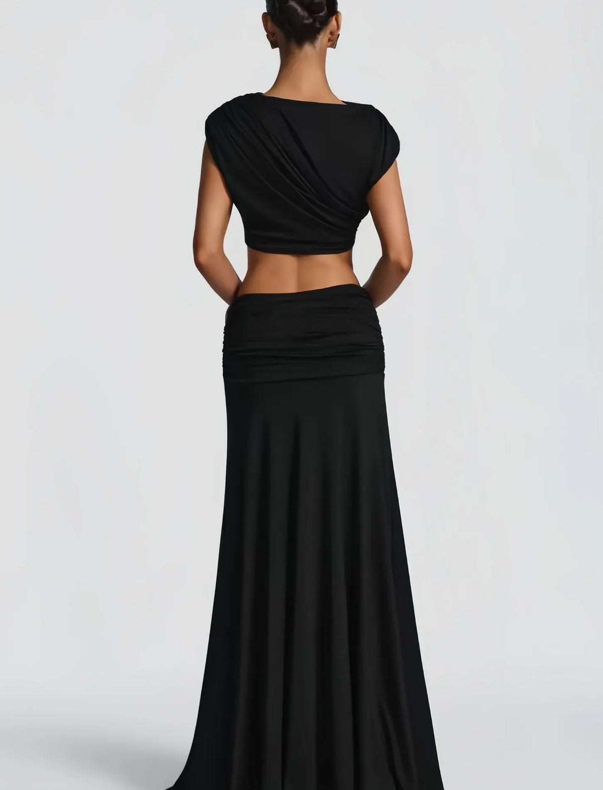 Women's Crop Top and Maxi Skirt Set – Fluid Stretch Fabric