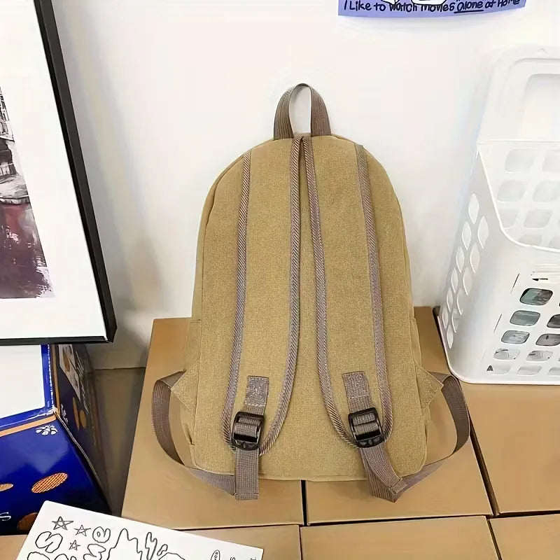 Men's Canvas Backpack – Zip Front Pocket