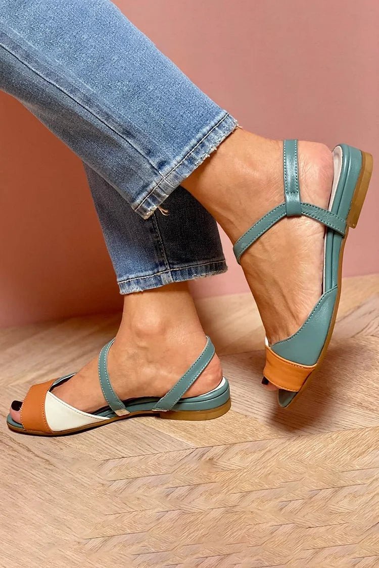 Women's Flat Sandal – Color-Block Back Strap