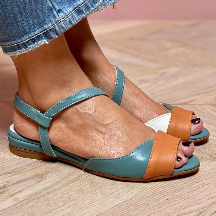 Women's Flat Sandal – Color-Block Back Strap