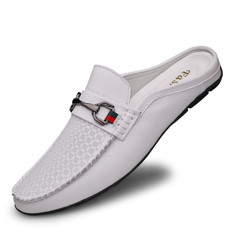 Men's Leather Loafer Mule – Backless Slip-On Design