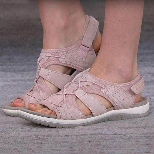 Women's Wedge Sandals – Cushioned Hook-and-Loop Strap