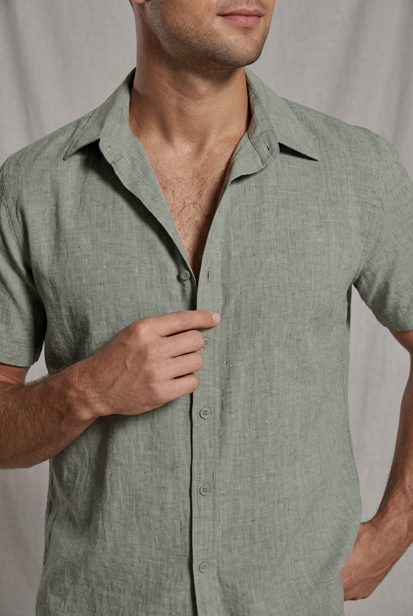 Men's Linen Shirt and Shorts Set – Relaxed Two-Piece