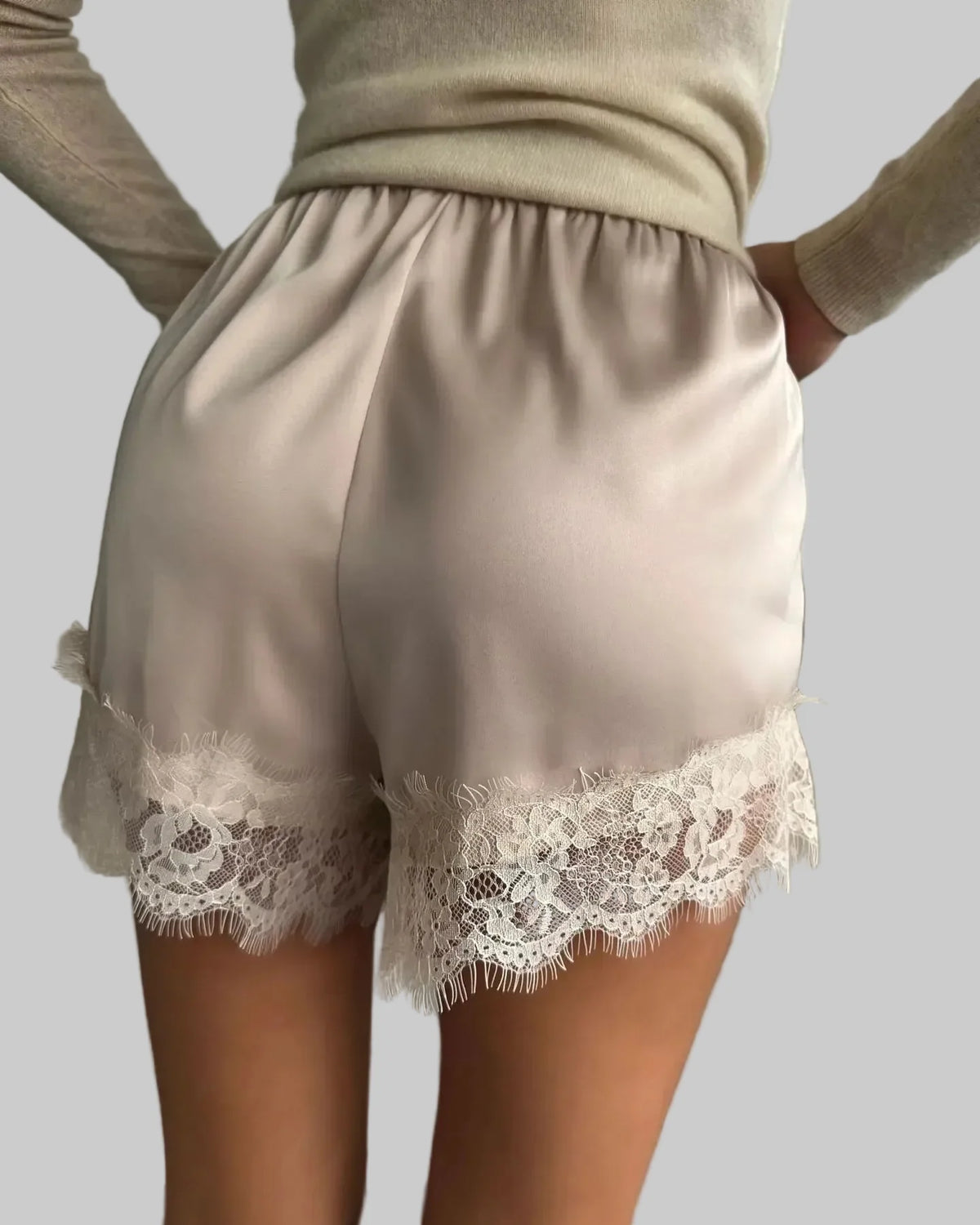 Women's Lace-Trim Shorts – Relaxed Lounge Fit