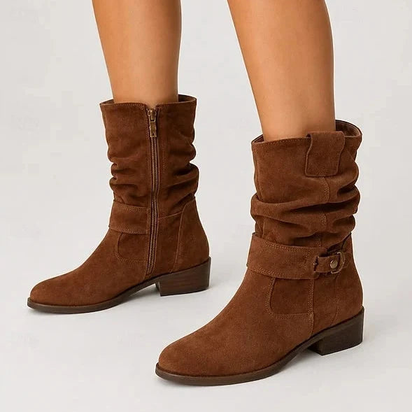 Women's Western Mid-Calf Boot – Pointed Toe Square Heel