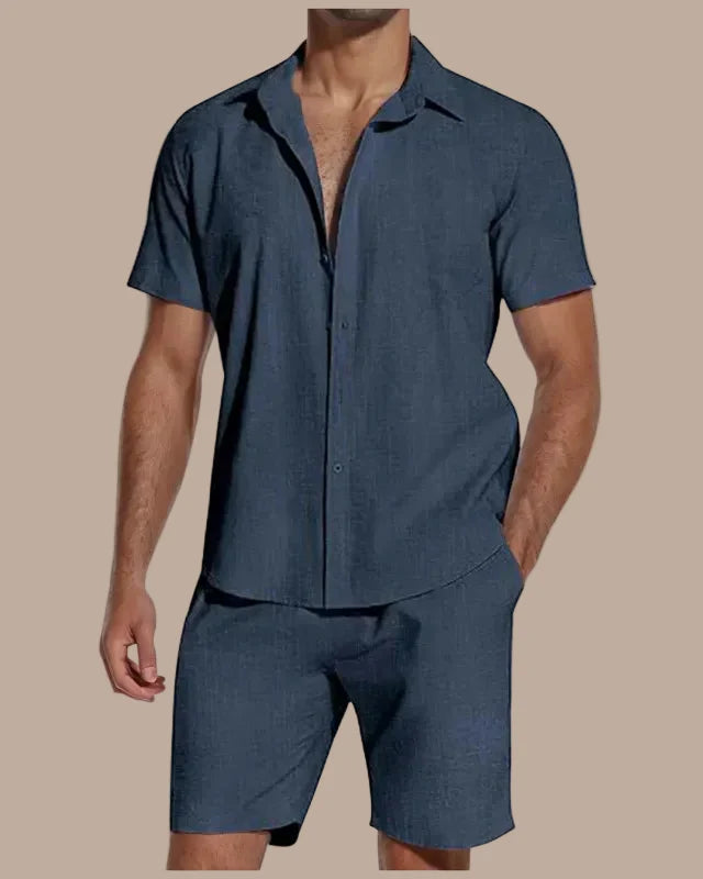Men's Linen Shirt and Shorts Set – Relaxed Two-Piece