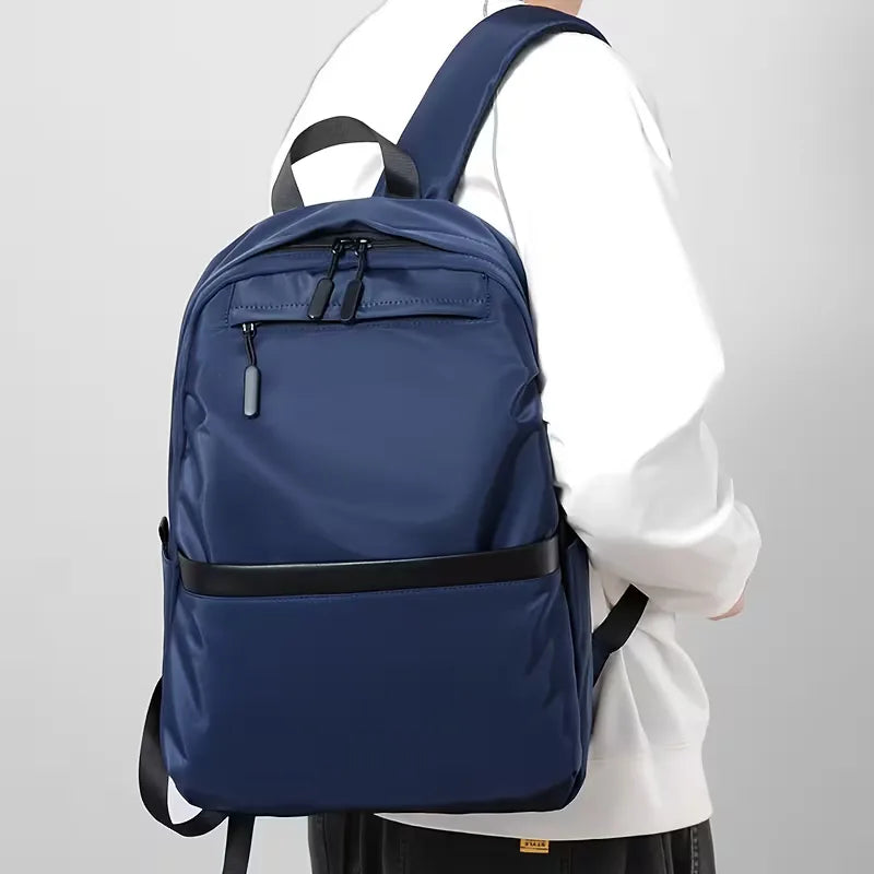 Men's Oxford-Weave Backpack – Multi-Compartment Structured Build