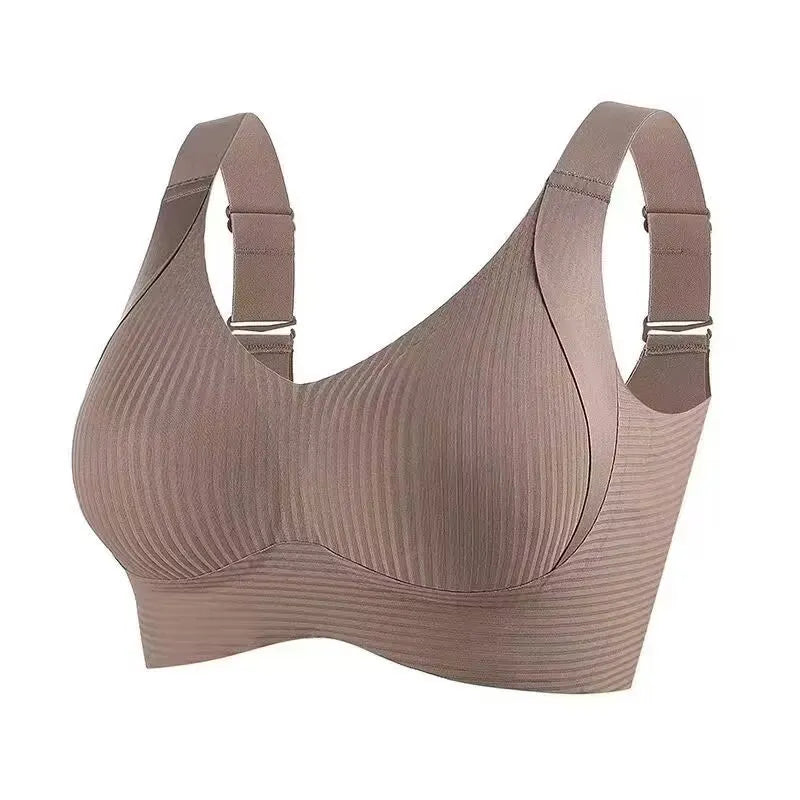Women's Ribbed Seamless Bralette – Wireless V-Neck