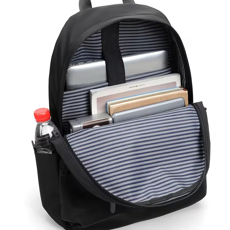 Men's Oxford-Weave Backpack – Multi-Compartment Structured Build