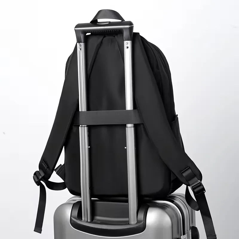 Men's Oxford-Weave Backpack – Multi-Compartment Structured Build