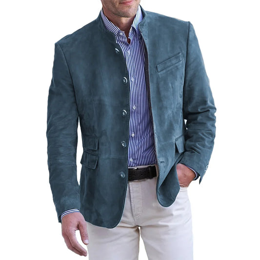 Men's Stand Collar Blazer – Slim Lightweight Fit
