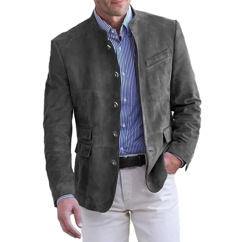 Men's Stand Collar Blazer – Slim Lightweight Fit
