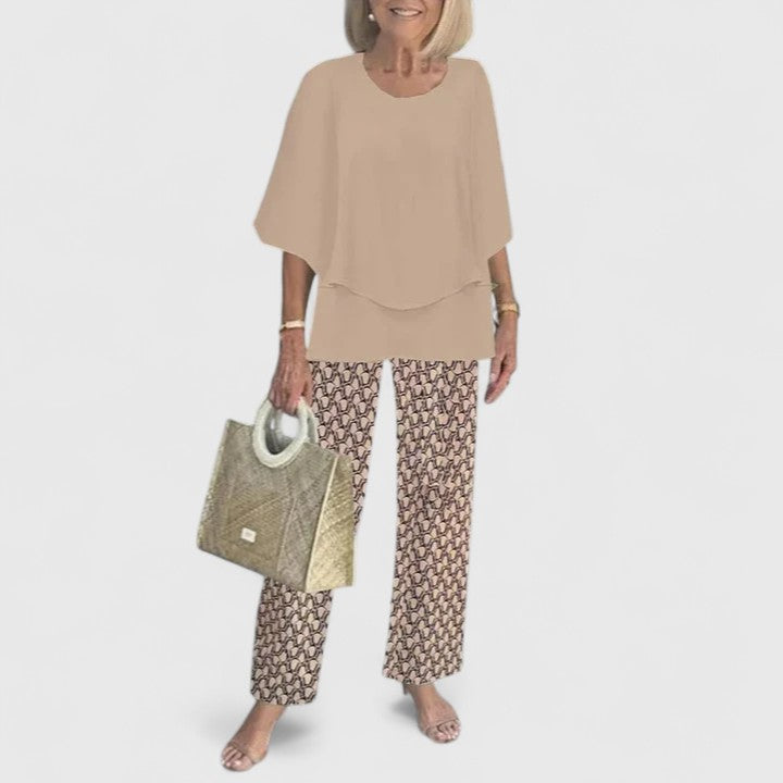 Women's Two-Piece Pants Set – Half Sleeve Wide-Leg