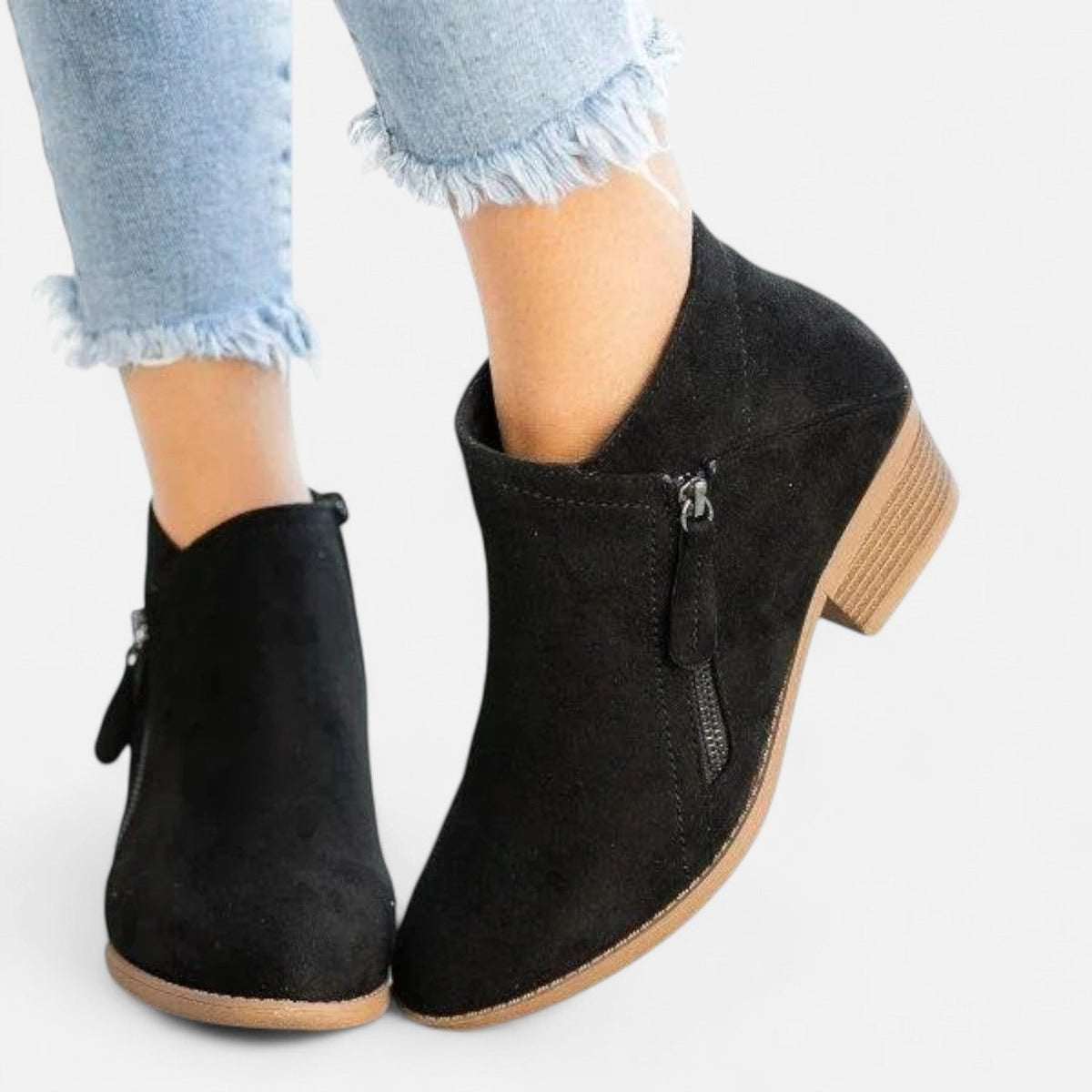 Women's Leather Ankle Boots – Arch Support Insole