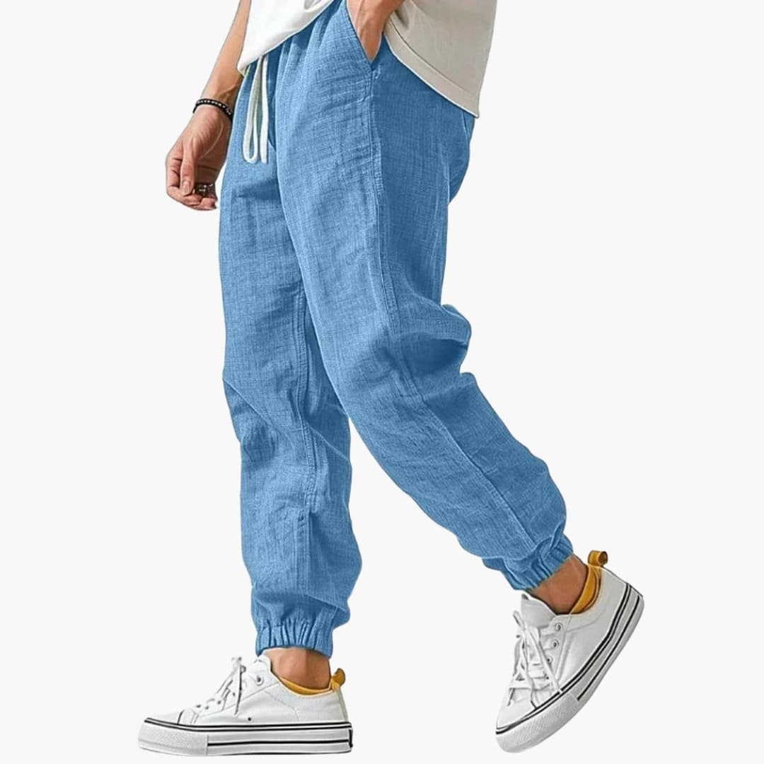 Men's Straight-Leg Pants – Drawstring Elastic Waist