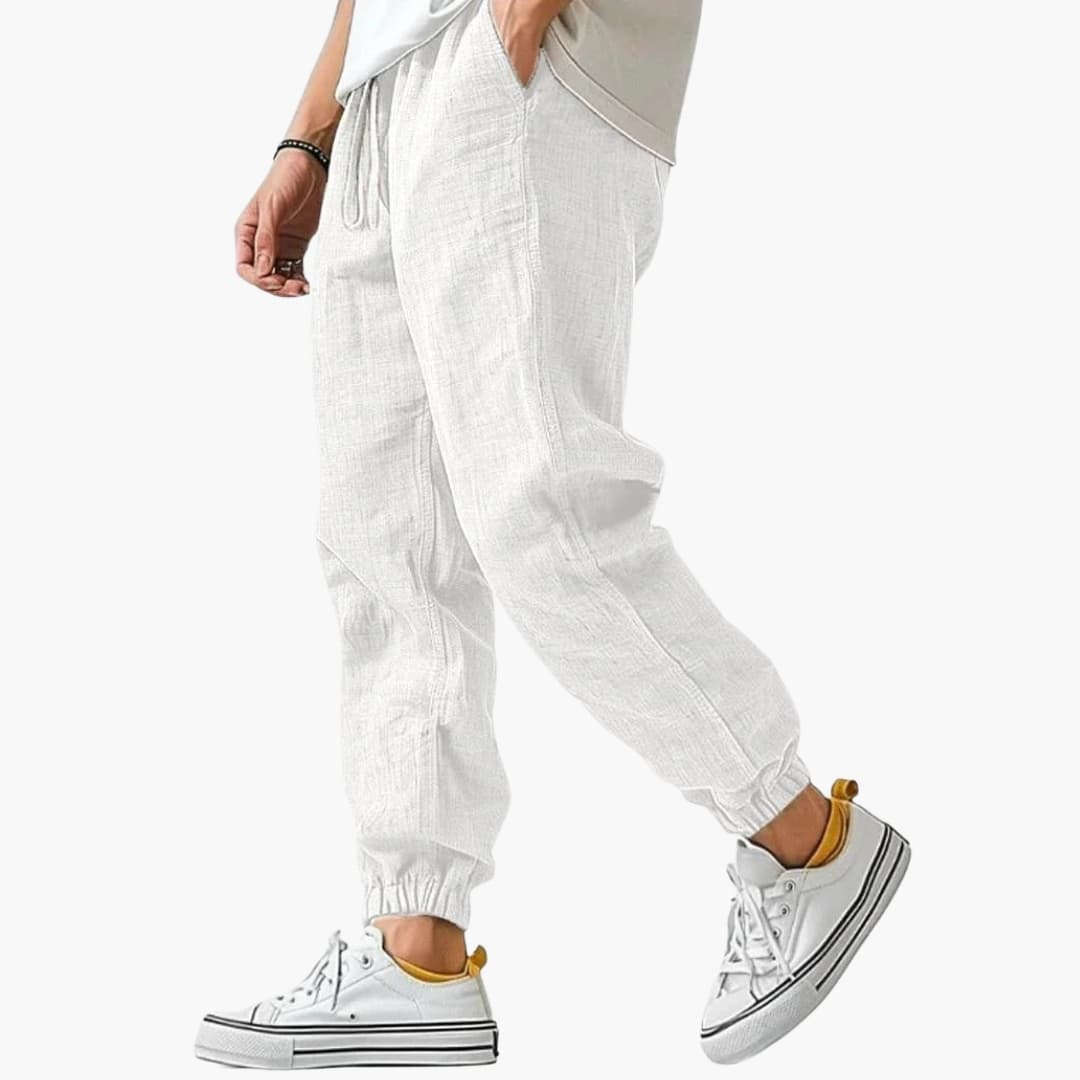 Men's Straight-Leg Pants – Drawstring Elastic Waist