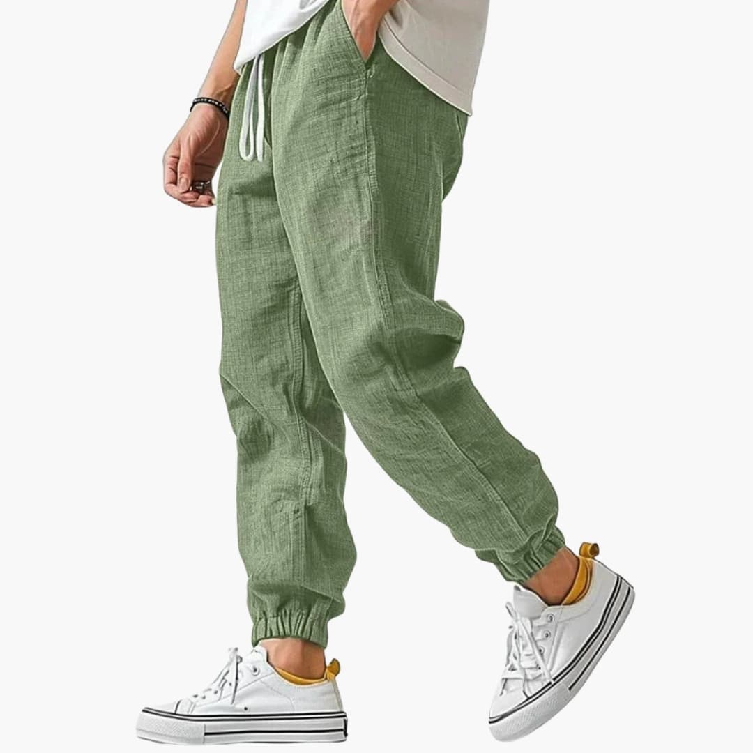 Men's Straight-Leg Pants – Drawstring Elastic Waist