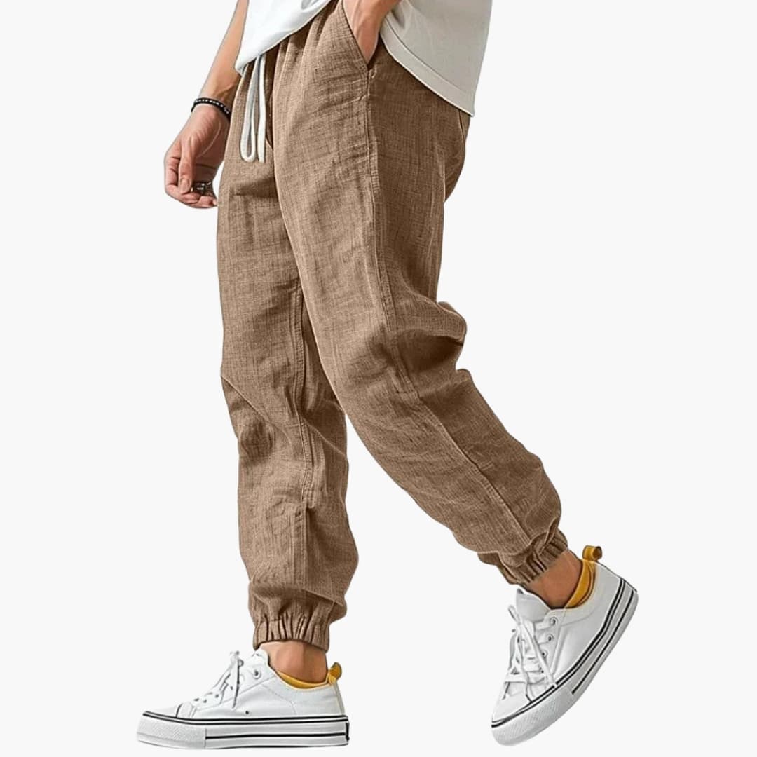 Men's Straight-Leg Pants – Drawstring Elastic Waist