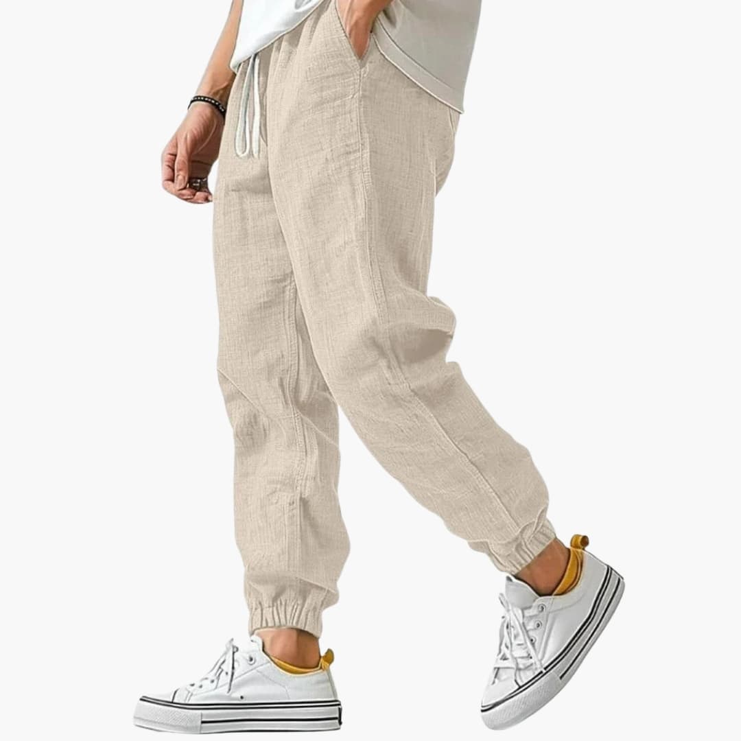 Men's Straight-Leg Pants – Drawstring Elastic Waist
