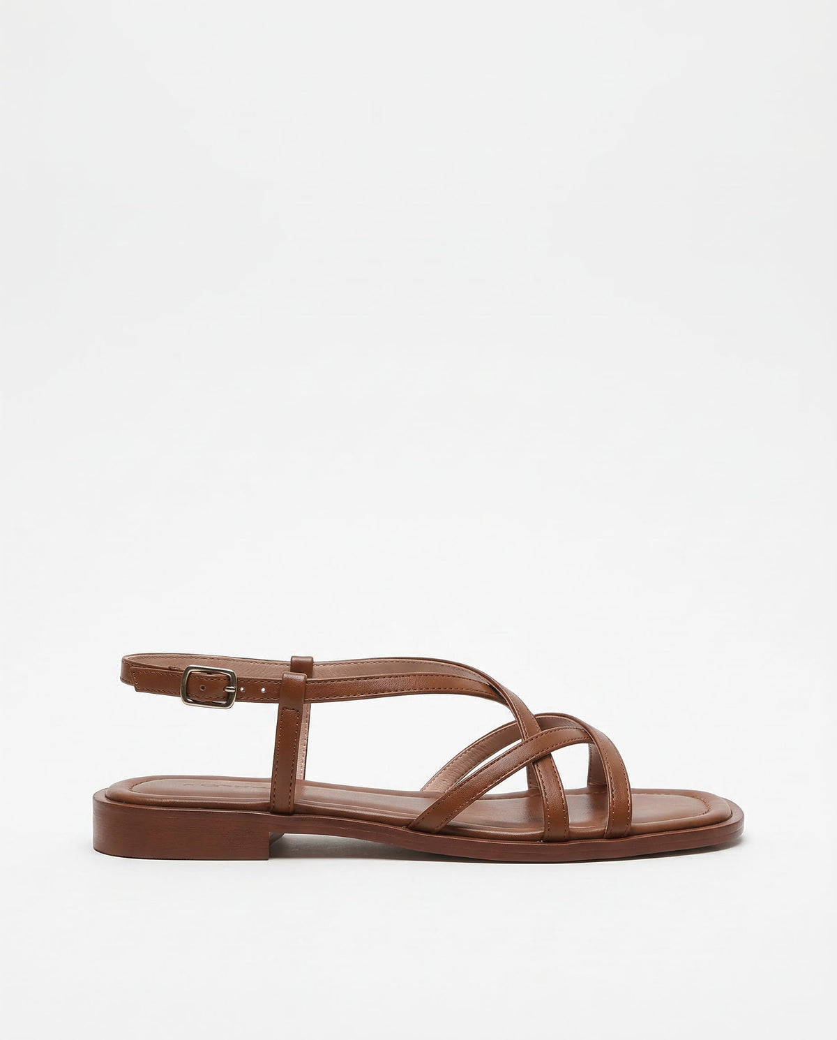 Women's Leather Strap Sandal – Low Stacked Heel