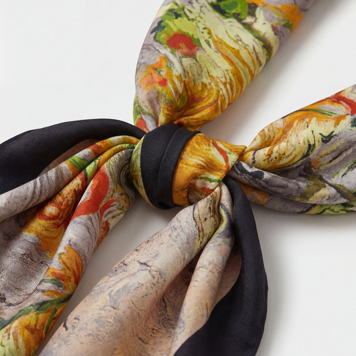 Women's Satin Square Scarf – Lightweight Printed Drape
