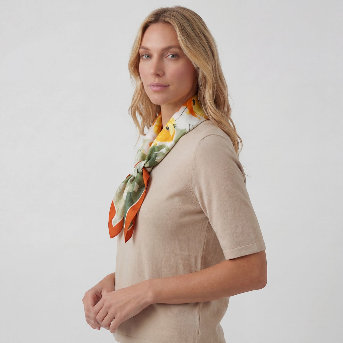 Women's Satin Square Scarf – Lightweight Printed Drape