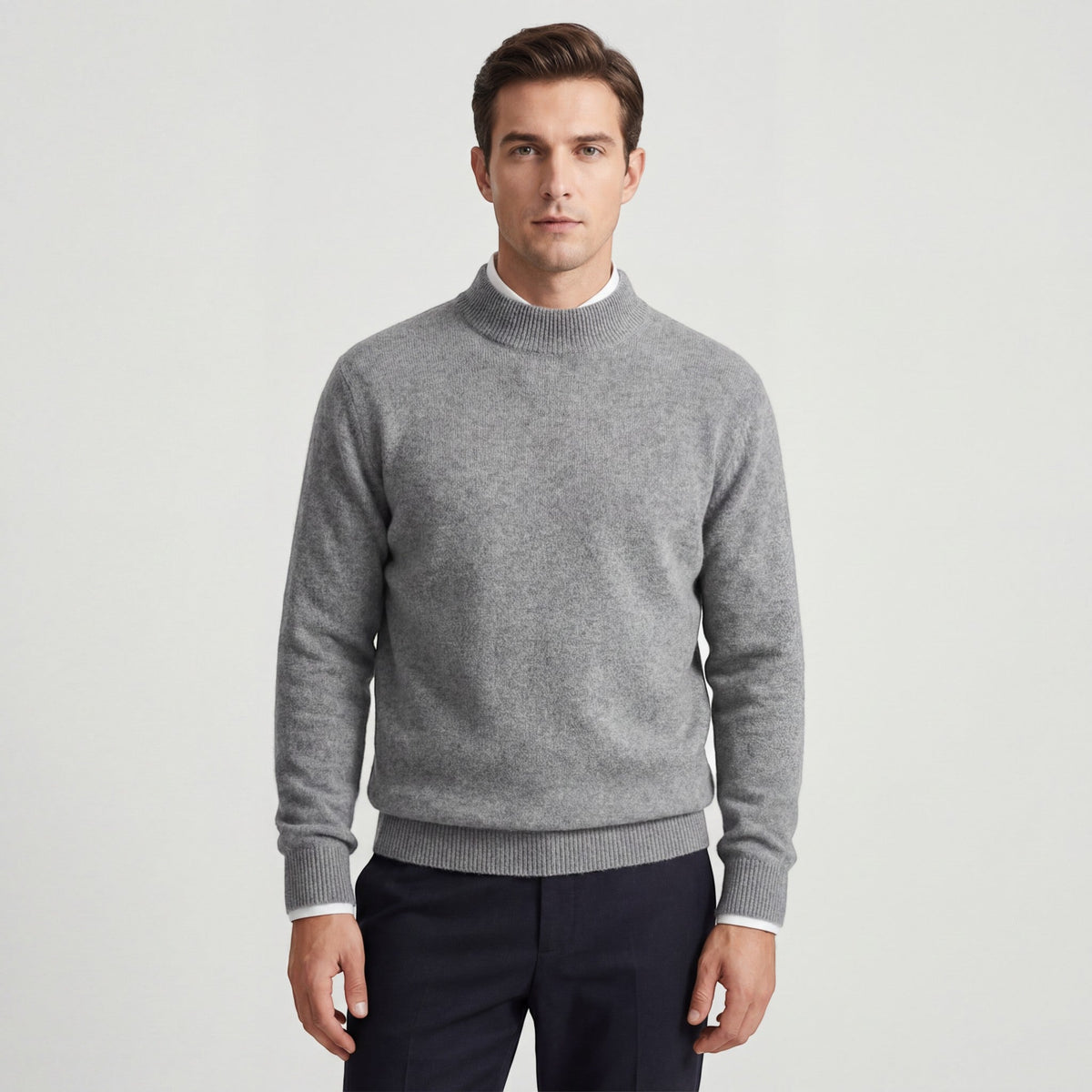 Men's Turtleneck Sweater – Relaxed Brushed Wool Knit