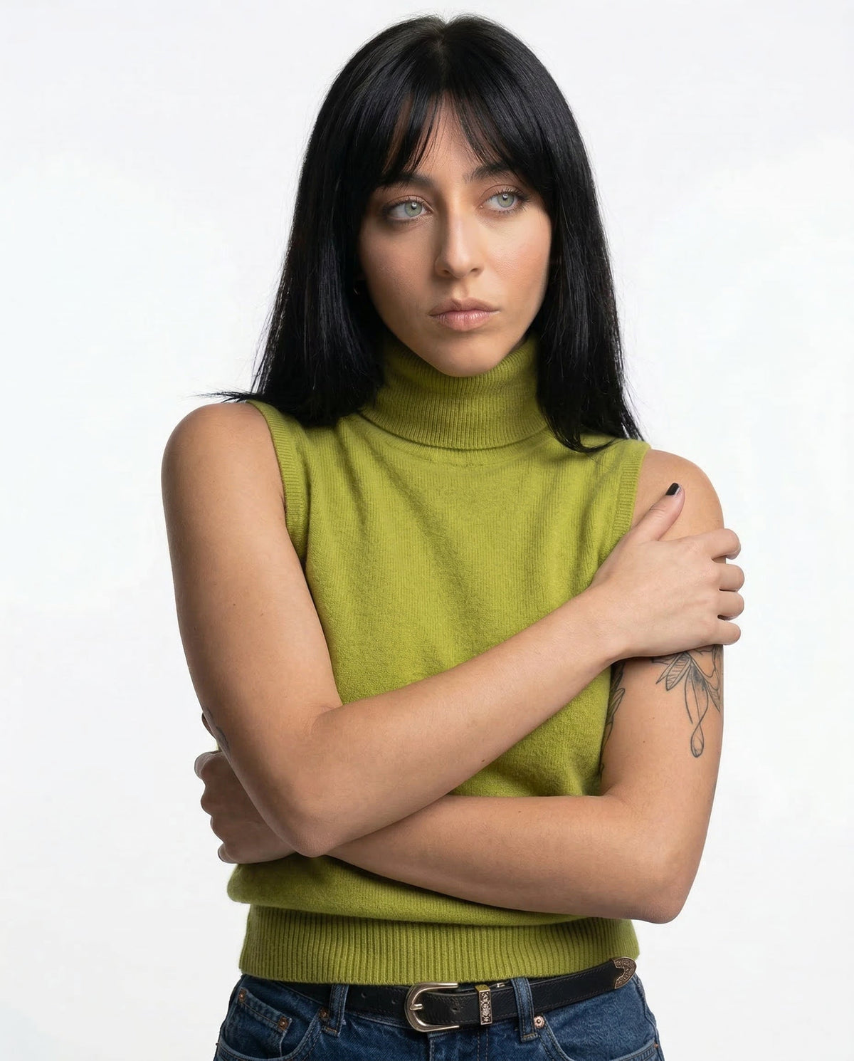 Women's High-Neck Sweater Vest – Sleeveless Sculpted Fit