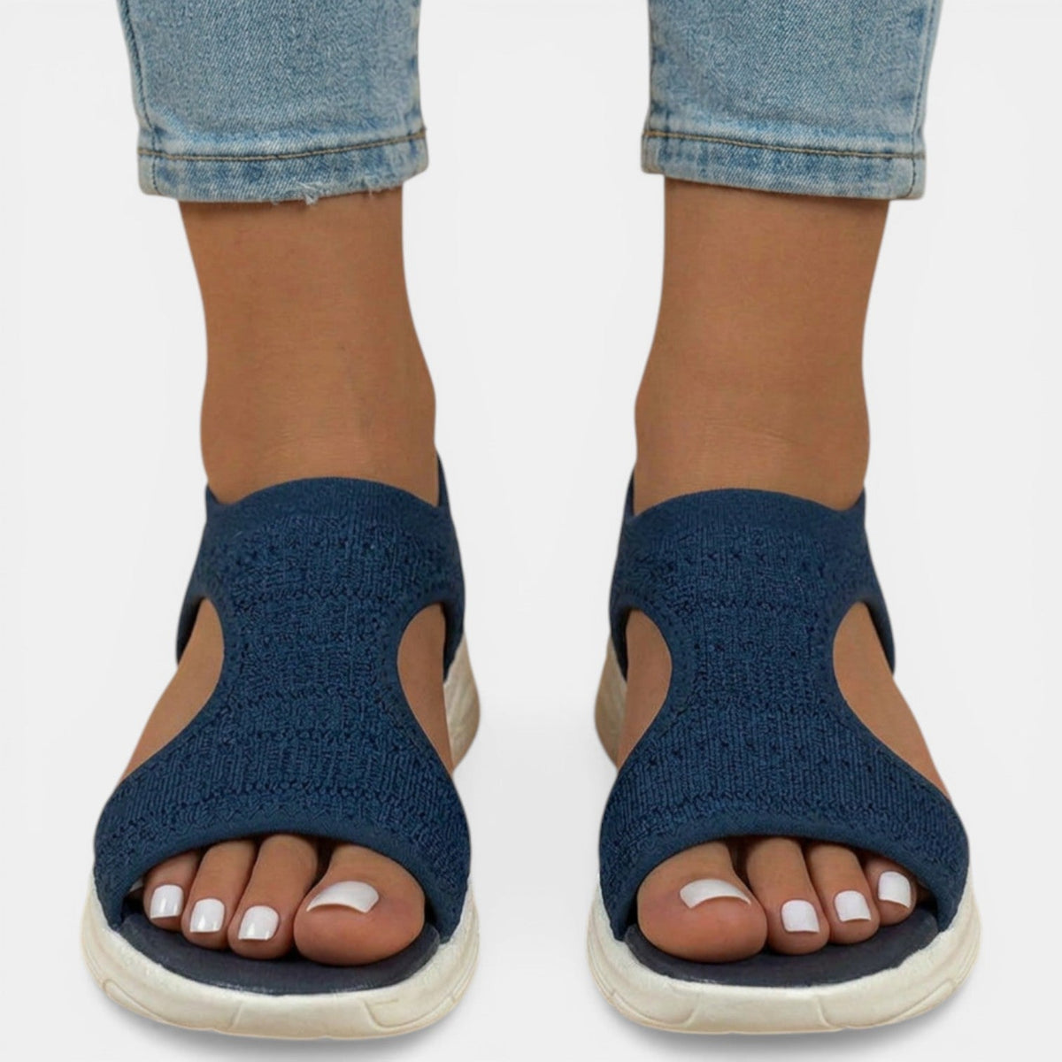 Women's Slip-On Knit Sandal – Cushioned Low Platform
