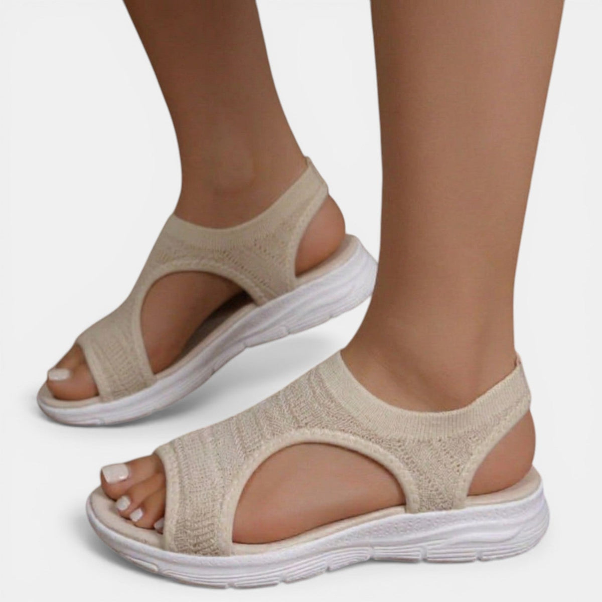 Women's Slip-On Knit Sandal – Cushioned Low Platform